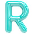 R Green Font Cyan 3D With White Background