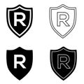 R icon vector set. symbol copyright icon vector set. trademark symbol. Royalty Free Stock Photo