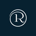 R initial letters loop linked circle monogram logo