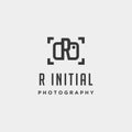 r initial photography logo template vector design Royalty Free Stock Photo