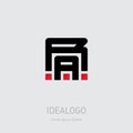 R and A - initials or logo. RA - monogram or logotype for a tech startup. Vector design element or icon. T-shirt print