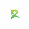 R Leaf Logo Design. Letter R Nature Logo Vector Royalty Free Stock Photo