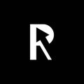 R letter arrows vector icon