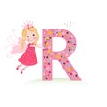 R letter with a cute fairy tale