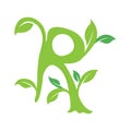 R letter ecology nature element vector icon logo design
