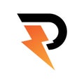 R letter electric logo template