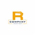 R Letter Excavator Logo Design Vector Royalty Free Stock Photo