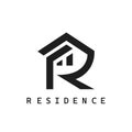 R letter house icon of resident vector concept design template Royalty Free Stock Photo