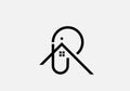 R letter house logo bird shape vector