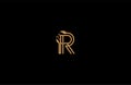 R letter linear shape luxury flourishes ornament logotype