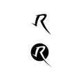 R letter logo and vector  icon design template element logo Royalty Free Stock Photo