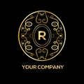 R letter luxury monogram.