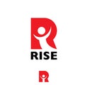 R letter RISE letter based symbol vector