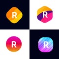 R letter vector company icon signs flat symbols logo set Royalty Free Stock Photo