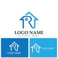 r logo design   vector for construction  home  real estate  building  property. creative elegant monogram. premium business home. Royalty Free Stock Photo