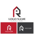 r logo design   vector for construction  home  real estate  building  property. creative elegant monogram. premium business home. Royalty Free Stock Photo