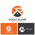 r logo design   vector for construction  home  real estate  building  property. creative elegant monogram. premium business home. Royalty Free Stock Photo