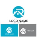 r logo design   vector for construction  home  real estate  building  property. creative elegant monogram. premium business home. Royalty Free Stock Photo