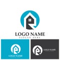 r logo design   vector for construction  home  real estate  building  property. creative elegant monogram. premium business home. Royalty Free Stock Photo