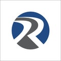 R logo vector abstract solid circle