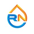 R n water droop logo designs for technology icon and symbol