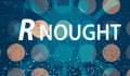 R Nought theme with abstract dots background Royalty Free Stock Photo