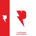R for power vector logo template Royalty Free Stock Photo