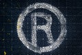 R Registered trademark symbol on non slip plastic flooring Royalty Free Stock Photo