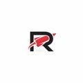 R Rocket Logo Simple. Letter R Icon Royalty Free Stock Photo