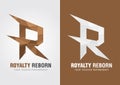 R Royalty reborn. Icon symbol from an alphabet R. Royalty Free Stock Photo