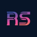R and S initials or logo. RS - monogram or logotype. Vector design element. Neon gradient Royalty Free Stock Photo