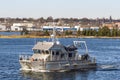 R/V Auk passing Palmer Island in New Bedford harbor Royalty Free Stock Photo