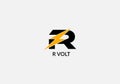 R volt Abstract R letter modern initial Tech logo design