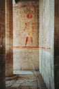 Ra-Horakhty Relief in the Anubis Chapel in the Temple of Hatshepsut in Egypt Royalty Free Stock Photo