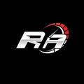 RA Logo Letter Speed Meter Racing Style