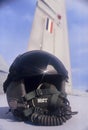 Airforce helmet on F-18 Aircraft wing