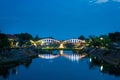 Raatchada Bridge on the wang river, lampang, thailand Royalty Free Stock Photo