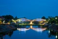 Raatchada Bridge on the wang river, lampang, thailand Royalty Free Stock Photo