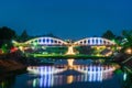 Raatchada Bridge on the wang river, lampang, thailand Royalty Free Stock Photo