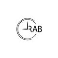 RAB letter logo design on white background. RAB creative initials letter logo concept. RAB letter design