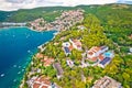 Rabac. Tourist town of Rabac watefront aerial view Royalty Free Stock Photo