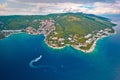 Rabac. Tourist town of Rabac watefront aerial view Royalty Free Stock Photo