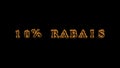 10% rabais fire text effect black background Royalty Free Stock Photo