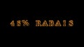 45% rabais fire text effect black background Royalty Free Stock Photo