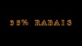 35% rabais fire text effect black background Royalty Free Stock Photo