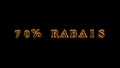 70% rabais fire text effect black background Royalty Free Stock Photo