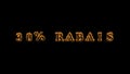 30% rabais fire text effect black background Royalty Free Stock Photo