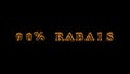 90% rabais fire text effect black background Royalty Free Stock Photo