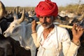 Rabari herder in the district of Kutch, India Royalty Free Stock Photo