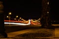 Rabat Lightful Coast Road by Night Royalty Free Stock Photo